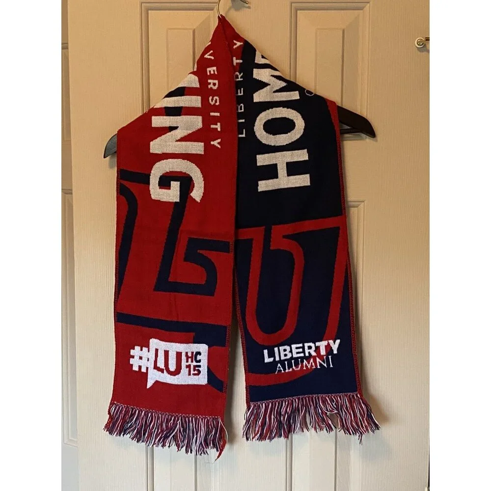 Liberty Flames Home Coming Scarf Sparky Football Red White Blue LU University